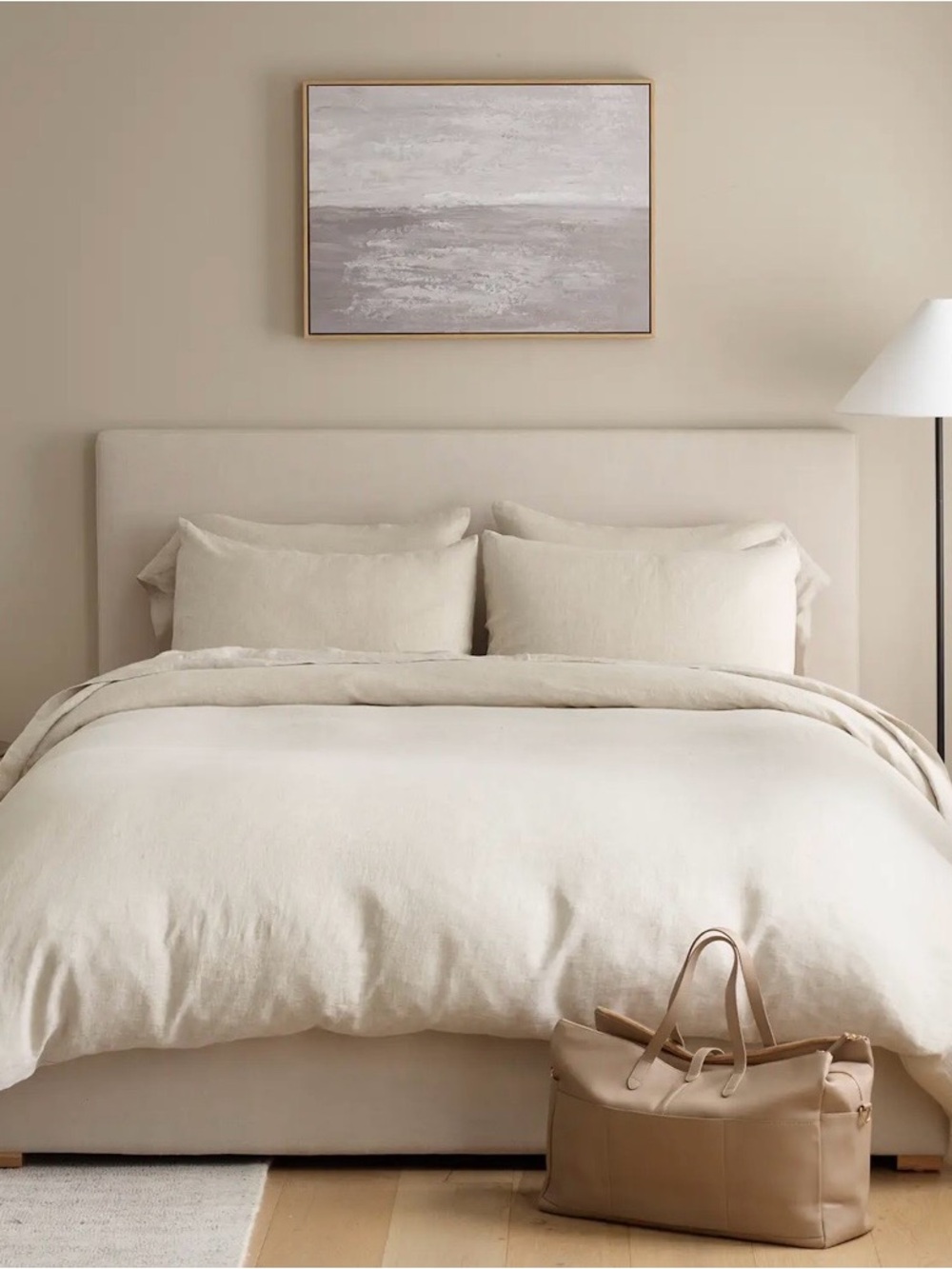 NWOT Quince European Linen Chambray 3 Pc Duvet Cover Set, Full/Queen (Natural)